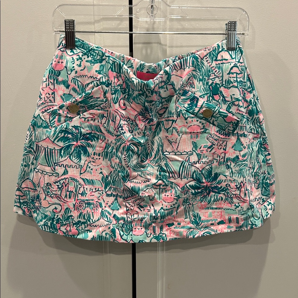Lilly Pulitzer Pink and Green Tropical Skirt